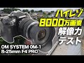 【OMSYSTEM OM-1】＋【M.ZUIKO DIGITAL 8-25mm F4 PRO】三脚ハイレゾショット8000万画素で解像力を検証しました。超広角の高倍率ズームは素晴らしい性能です！