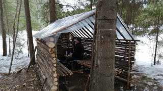 Строительство Хижины в лесу(часть 3). БУШКРАФТ. Индейка на углях.