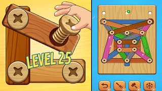 🏅 WOOD NUTS: SCREW PUZZLE 🤪 Level 25 🧩 Gameplay Walkthrough