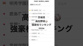 茨城県 高校野球⚾️強豪校ランキング2024（独自） #高校野球 #茨城県