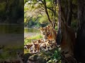 majestic motherhood a lioness protects her cubs amid nature’s splendor lion nature