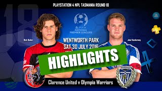 Highlights: PS4 NPL TAS ROUND 18 Clarence v Olympia