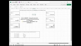 Errors Excel Spreadsheet N4