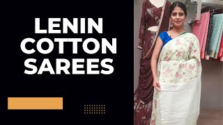 Beautiful Lenin Cotton Saree Collection || Moksha Couture