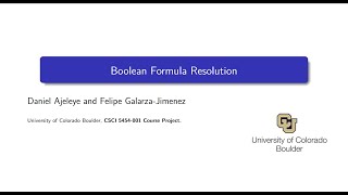 Boolean Formula Resolution DPLL