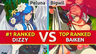 GGST ▰ Peluna (#1 Ranked Dizzy) vs Bigwil (TOP Ranked Baiken). High Level Gameplay