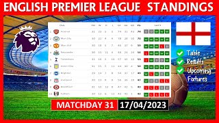 EPL TABLE STANDINGS TODAY 22/23 | PREMIER LEAGUE TABLE STANDINGS TODAY | (17/04/2023)