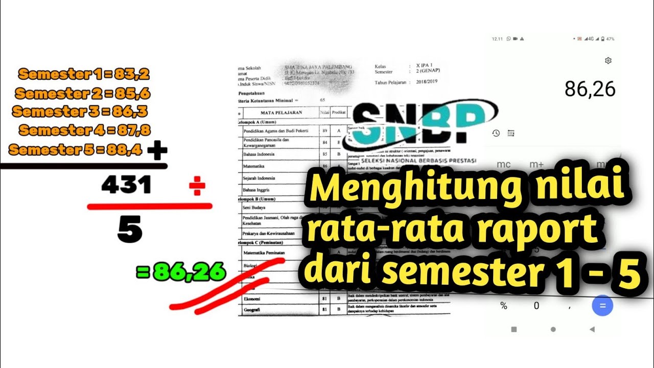 Cara Menghitung Nilai Rata Rata Raport Dari Semester 1 Sampai 5 - YouTube