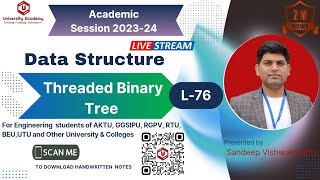 DSUC76: Threaded Binary Tree | Threaded Binary Trees in Data Structure | Solved Example