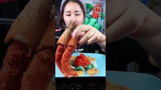 Asmr raw shrimp tobiko with spicy sauce 매운 소스를 곁들인 생새우 토비코 #2411