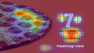 Little Caesars Hot-N-Ready Thin Crust Pizza ad AI Heatmap Testing | Attention Insight