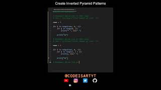 Create Inverted Pyramid Patterns in Python | Python Examples | Python Coding Tutorial | Interview