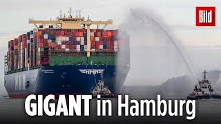 Größtes Containerschiff der Welt, HMM Algeciras,  erreicht Hamburg