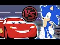 SONIC vs LIGHTNING McQUEEN! (Cars vs Sonic The Hedgehog Cartoon Rap Battle) | CARTOON RAP ATTACK!