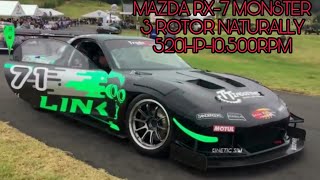 MAZDA RX-7 MONSTER，3 ROTOR NATURALLY  NA SCREAMING