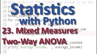 Mixed Measures Two Way ANOVA with Python Stats with Python 23