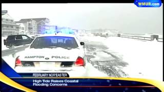 Nor'easter causing waves to crash ashore in Hampton