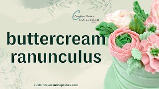 BUTTERCREAM RANUNCULUS Piping Tutorial: How to Pipe Frosting Icing Flowers for Floral Cake Cupcakes
