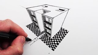 How to Draw using 3-Point Perspective: Simple Buildings