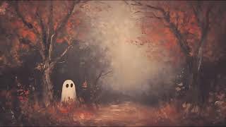 Lonely Ghost in an Autumn Forest Screensaver, Cozy and Spooky Fall Vibes for Your TV Art