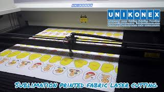 sublimation printed fabric laser cutting by unikonex