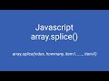 JavaScript splice method
