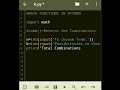 Math functions in #python #Part10  #comb( )  #perm( )  #copysign( )
