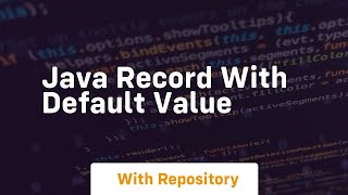 java record with default value