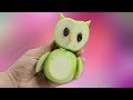 2 Simple Apple Owl Cutting Garnish | Lavy Fuity