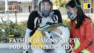 Creative father designs safety pod to protect baby from coronavirus in China