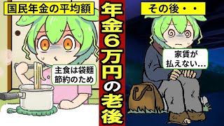 国民年金6万円で生活する老後のリアルな実態とは…平均受給額6万円…毎食袋麺で生活…【ずんだもん｜年金生活｜定年退職｜貯金｜資産形成】