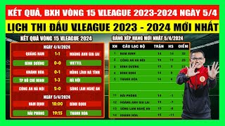Kết Quả, Bảng Xếp Hạng Vòng 15 V.League 2023 - 2024 Ngày 5/4 | Lịch Thi Đấu V.League Mới Nhất