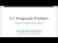 Dynamic Programming | Set 10 (0-1 Knapsack Problem) | GeeksforGeeks