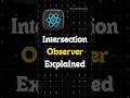 Intersection Observer Explained | #react #shorts #youtubeshorts