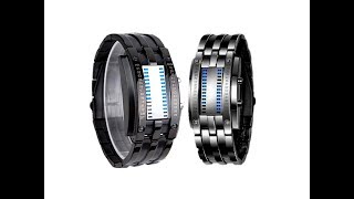 Pappi Haunt Unique Metallic Led Bracelet Watch - Time \u0026 Date Settings