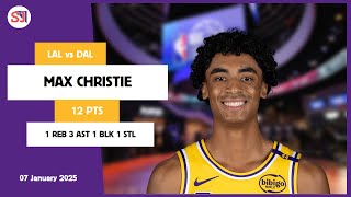 MAX CHRISTIE 12 PTS vs DAL 07 Jan 24-25 LAL Highlights