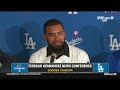 teoscar hernández reveals why he re signed with dodgers other offers full press conference