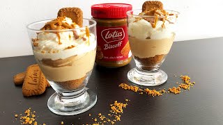 Lotus Biscoff Creme Dessert in a glass | No bake Lotus Biscoff Cup dessert, super easy and delicious