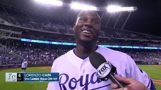 CWS@KC: Cain on walk-off hit in extra innings