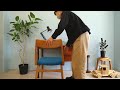 機能的でシンプルなデスク♪hanbjerg møbelfabrik single pedestal desk danish vintage デンマークヴィンテージ 片袖デスク 机 チーク材 北欧家具