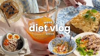 diet vlog) 37. ทำ Toast Eggs Mayo 🍞🥚 | เมนูโจ๊กข้าวโอ๊ตไก่ฉีก+สาหร่าย🍙,สลัดหมูลวก 🥗(slow diet)