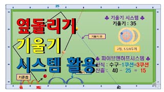 [당구노트]제14편/당구 3쿠션 옆돌리기(기울기시스템,파이브앤하프시스템)