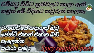 වංගෙඩියේ හදාගත්  සැර බටු පේස්ට් එක|බඩ පැලෙන්න පරාට කන්න පුලුවන් #Eggplant paste #@OurFoodPalace