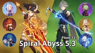 C0 Navia with Blazing Suns R1 \u0026 C0 Alhaitam - Spiral Abyss 5.3 / 5.2 Floor 12  | Genshin Impact