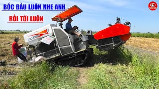 Máy Cắt Lúa KUBOTA DC105 Qua Cầu Cắt Lúa Vùng Miệt Thứ Kiên Giang | Thanh Hậu