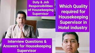 Housekeeping Supervisor Interview Questions \u0026 Answer ll  Q\u0026A Housekeeping Supervisor ll