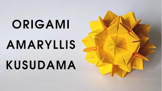Origami KUSUDAMA AMARYLLIS | How to make a kusudama with flowers