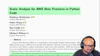 Read a paper: Python static analysis for API best practices
