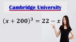 A very tricky Cambridge University Admission Algebra Exam | Entrance Aptitude Test | Find x!!