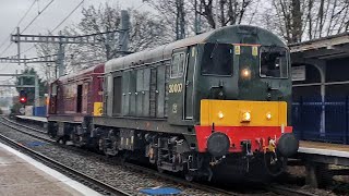 class 20 | 20007 and 20142 power through Reading West 23/12/2021 ** TRASH, HORNS AND CLAG**